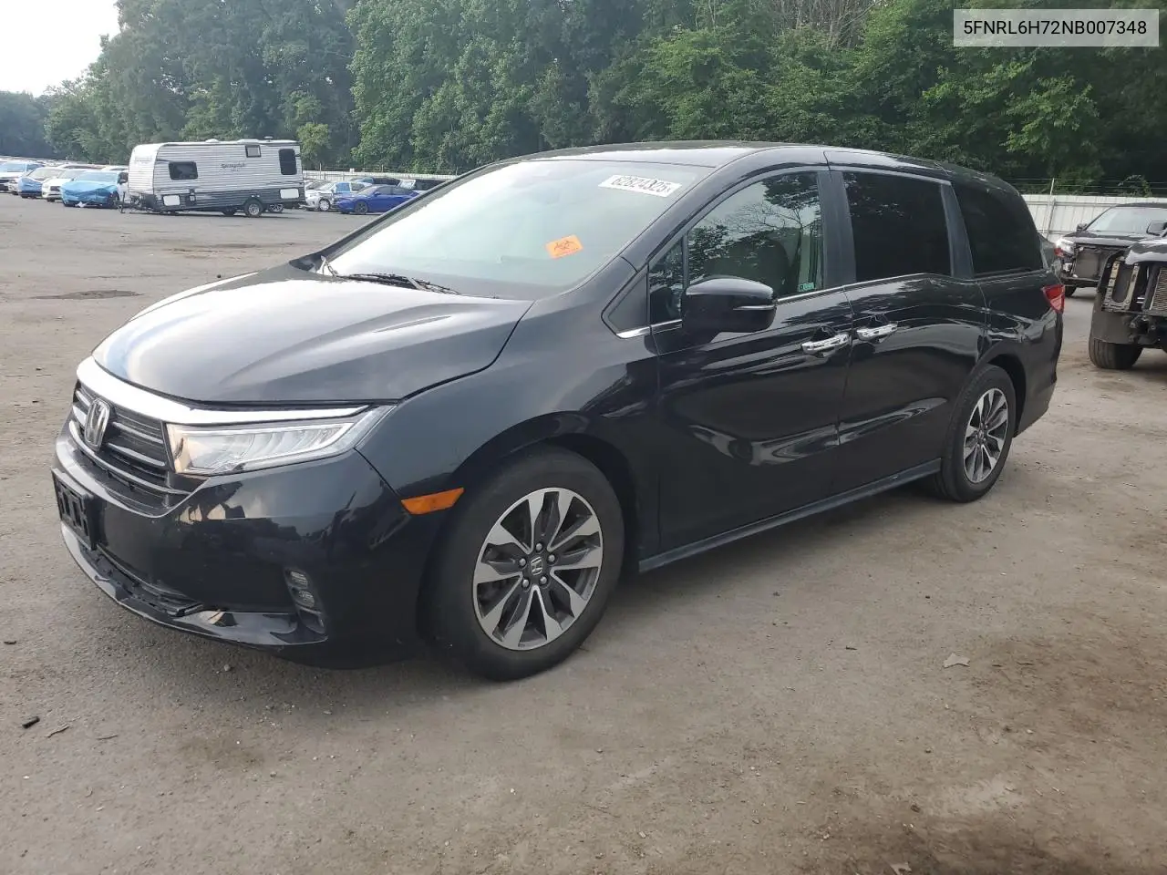 2022 Honda Odyssey Exl VIN: 5FNRL6H72NB007348 Lot: 62824325
