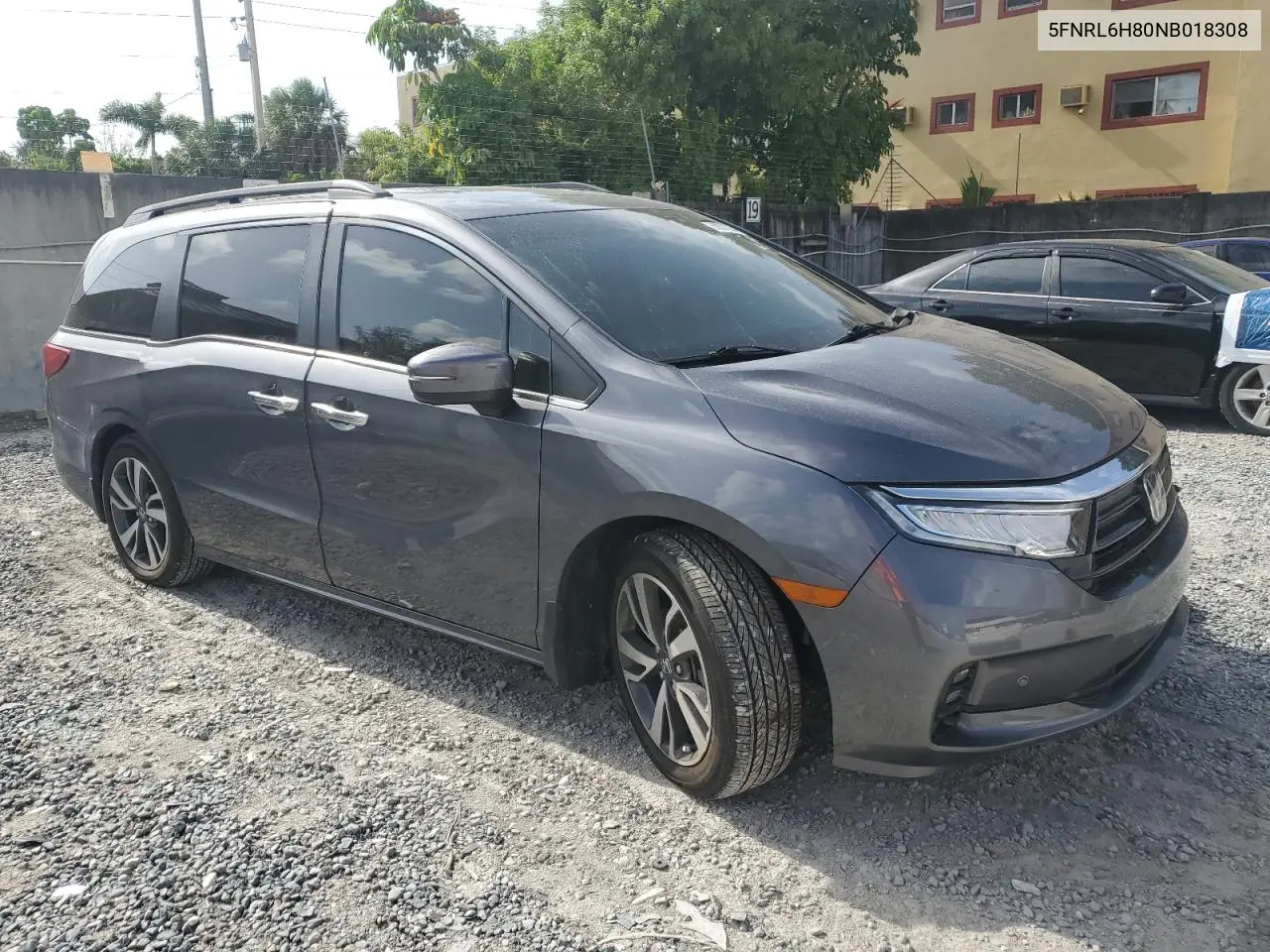 2022 Honda Odyssey Touring VIN: 5FNRL6H80NB018308 Lot: 62931325