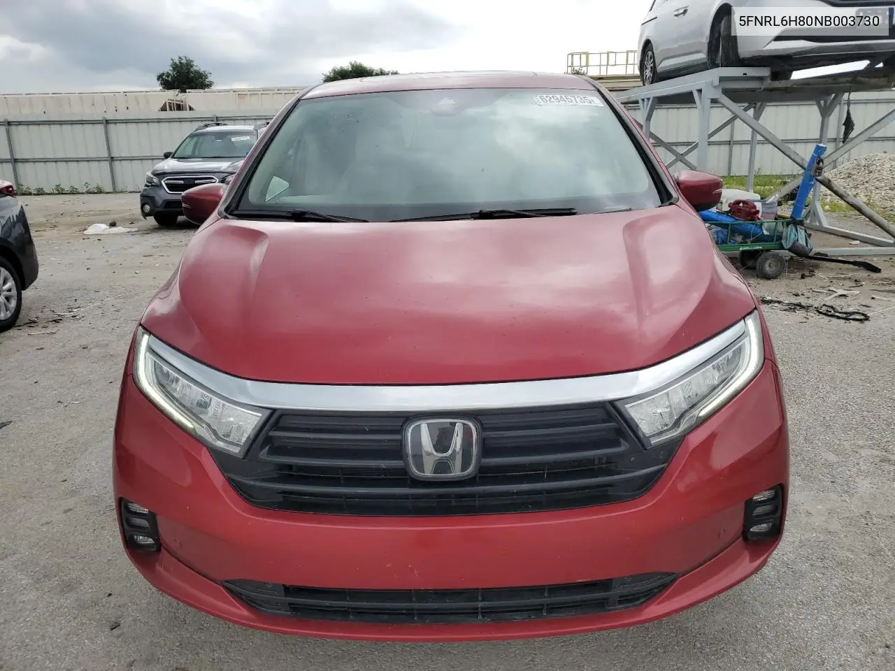 2022 Honda Odyssey Touring VIN: 5FNRL6H80NB003730 Lot: 62945735