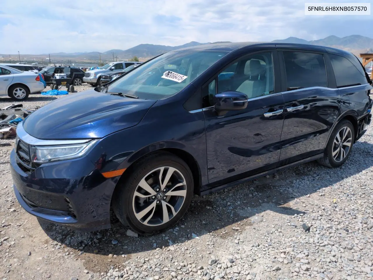 2022 Honda Odyssey Touring VIN: 5FNRL6H8XNB057570 Lot: 63066415