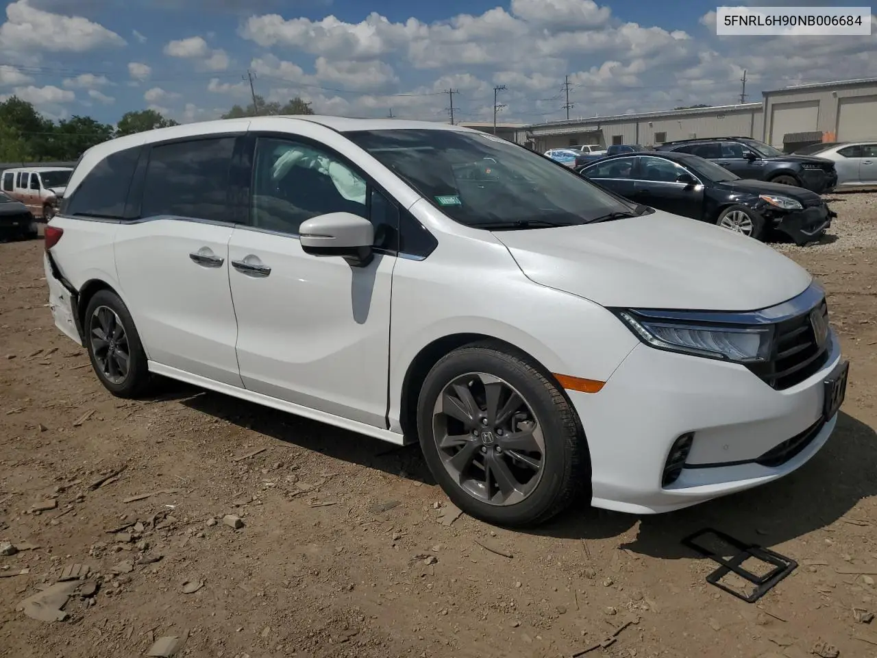 2022 Honda Odyssey Elite VIN: 5FNRL6H90NB006684 Lot: 63281315