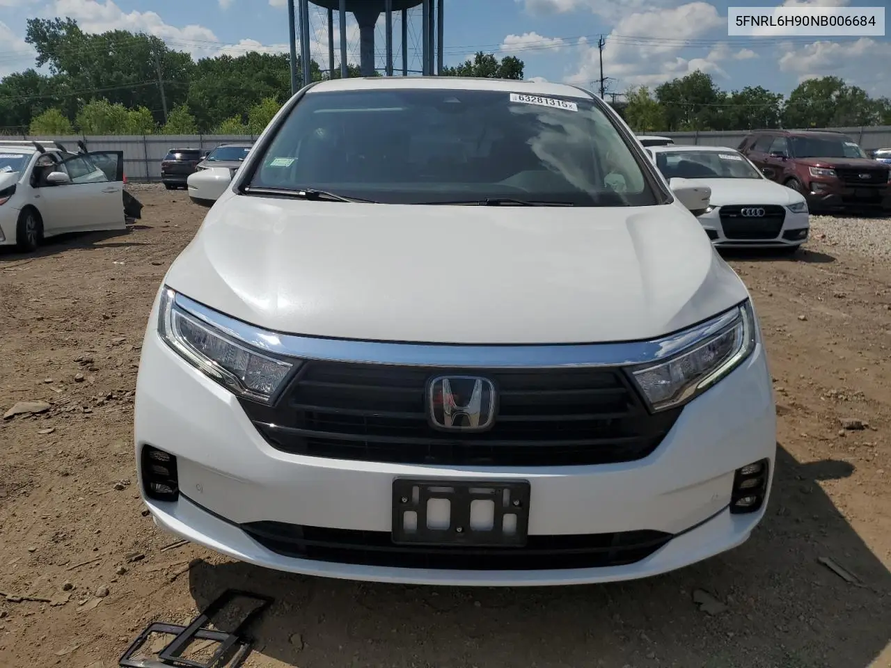 2022 Honda Odyssey Elite VIN: 5FNRL6H90NB006684 Lot: 63281315