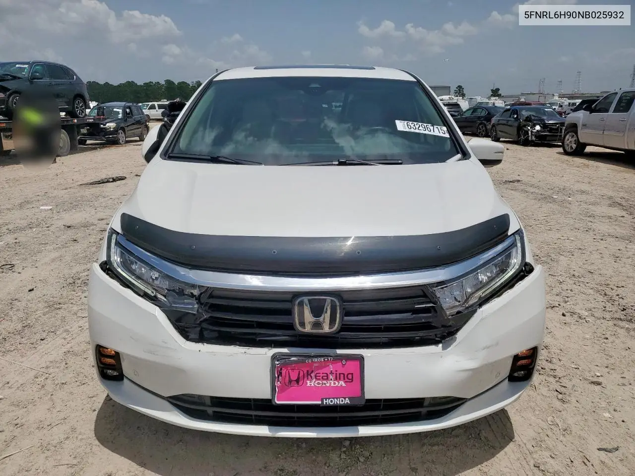 2022 Honda Odyssey Elite VIN: 5FNRL6H90NB025932 Lot: 63296715