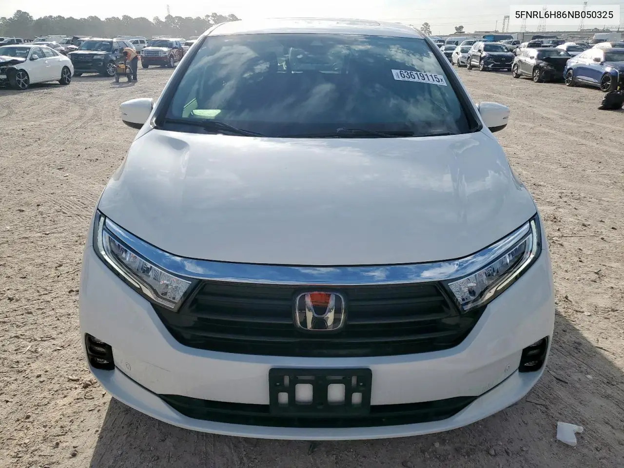 2022 Honda Odyssey Touring VIN: 5FNRL6H86NB050325 Lot: 63619115
