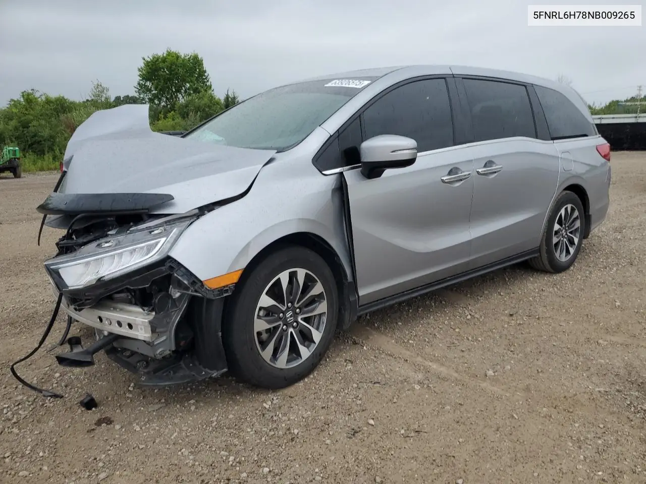 2022 Honda Odyssey Exl VIN: 5FNRL6H78NB009265 Lot: 63926575
