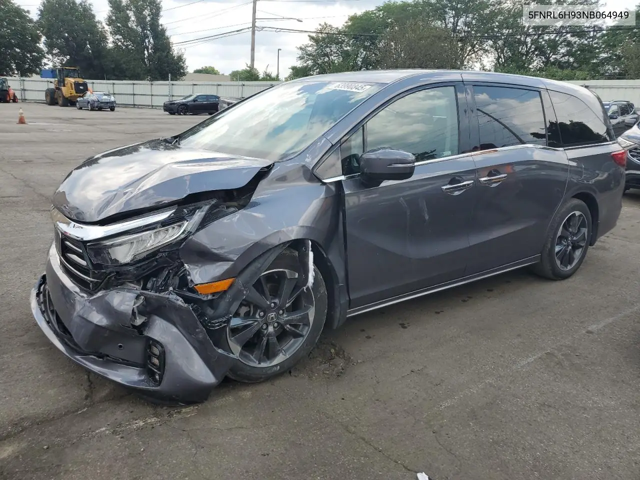 2022 Honda Odyssey Elite VIN: 5FNRL6H93NB064949 Lot: 63990845