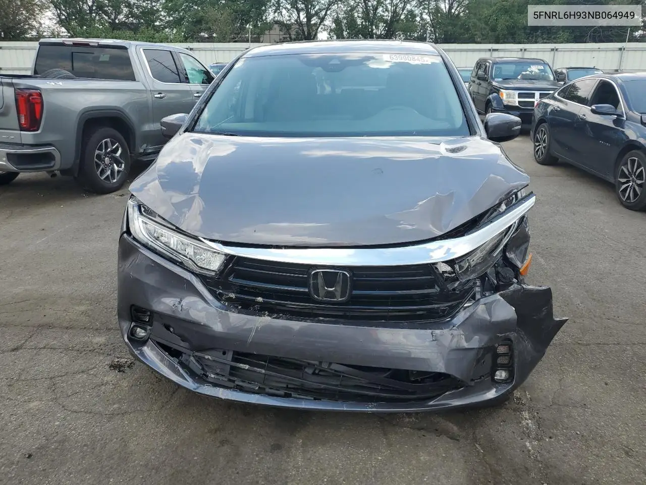 2022 Honda Odyssey Elite VIN: 5FNRL6H93NB064949 Lot: 63990845