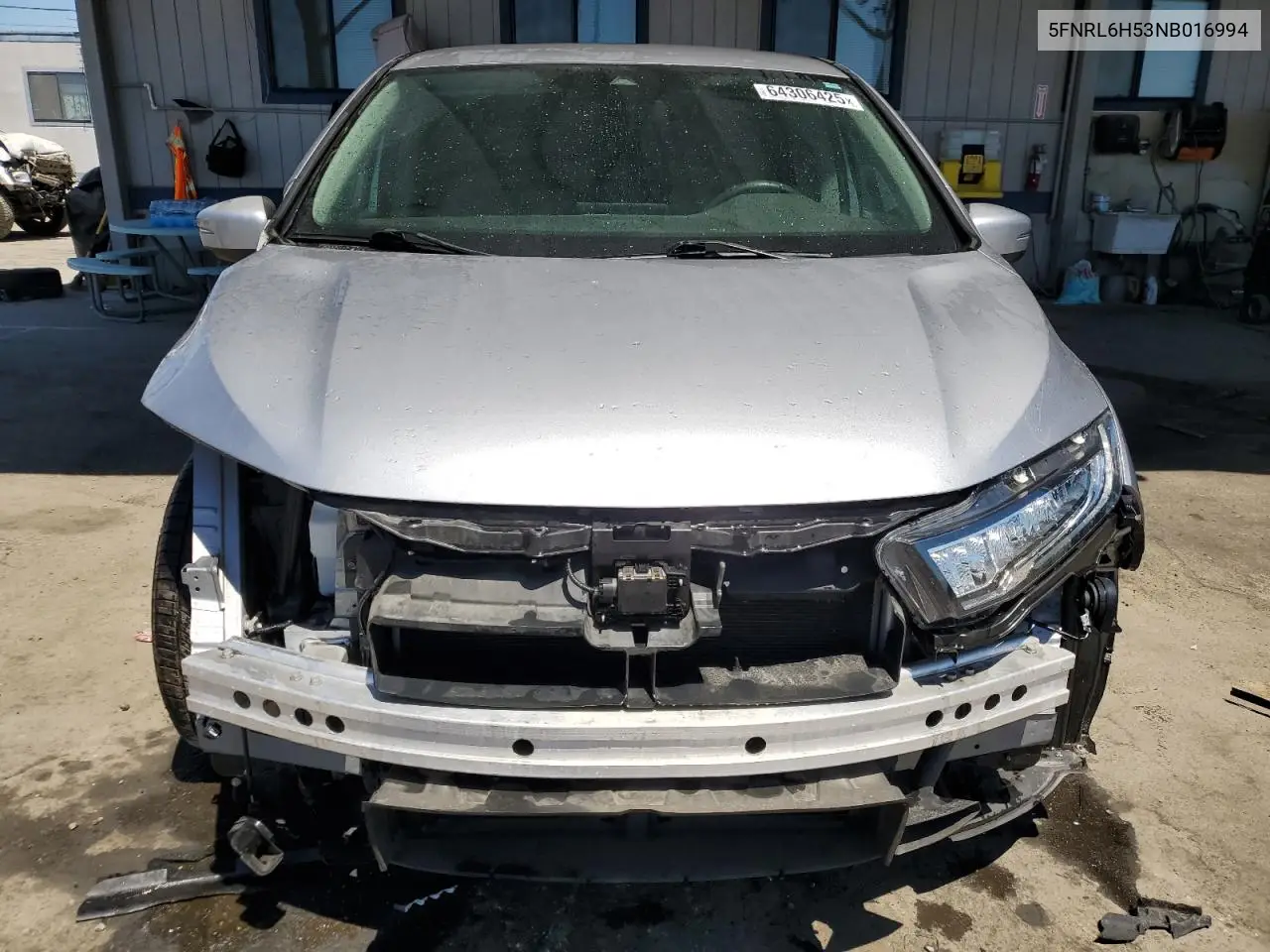 2022 Honda Odyssey Ex VIN: 5FNRL6H53NB016994 Lot: 64306425