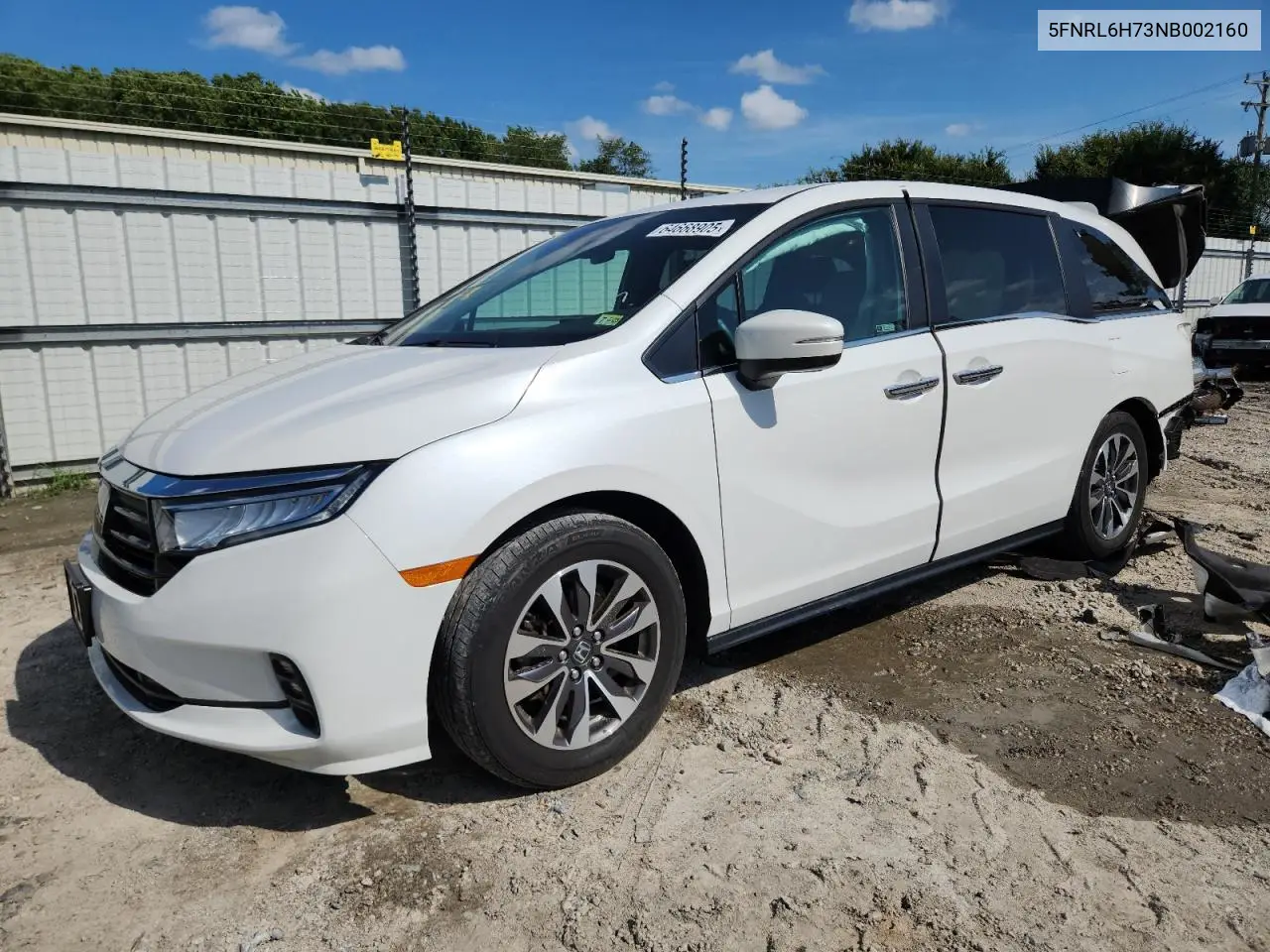 2022 Hond Odyssey Ex-L VIN: 5FNRL6H73NB002160 Lot: 64668905