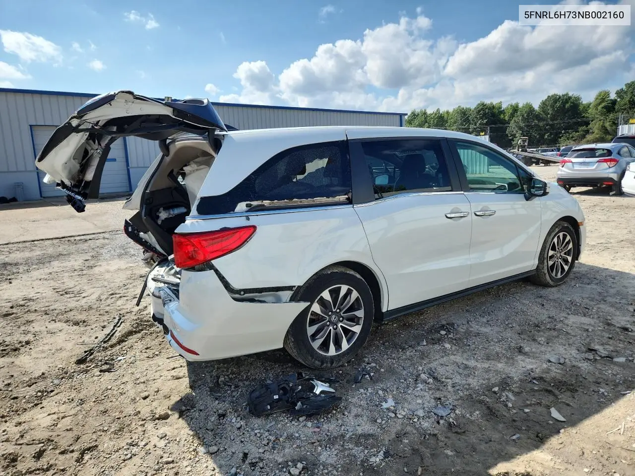 2022 Hond Odyssey Ex-L VIN: 5FNRL6H73NB002160 Lot: 64668905
