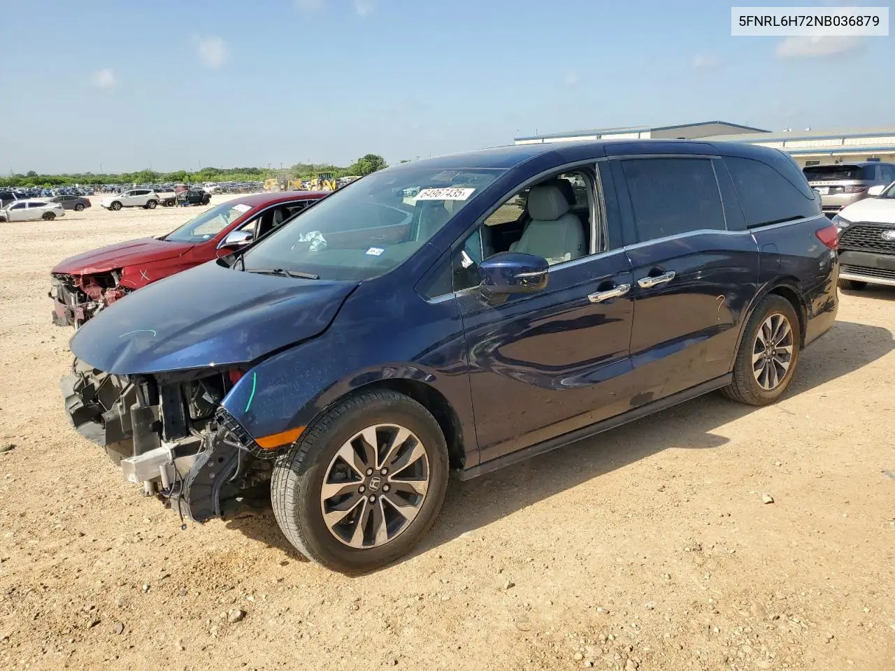 2022 Honda Odyssey Exl VIN: 5FNRL6H72NB036879 Lot: 64967435