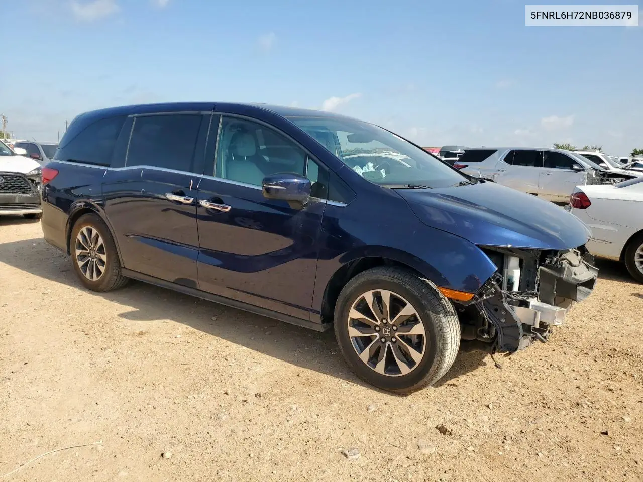 2022 Honda Odyssey Exl VIN: 5FNRL6H72NB036879 Lot: 64967435