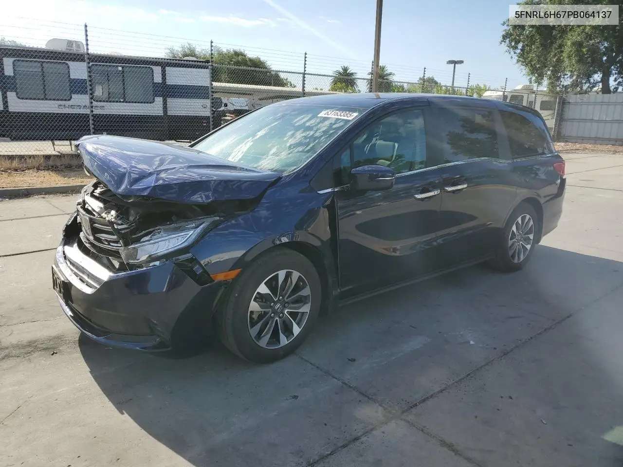 2023 Honda Odyssey Exl VIN: 5FNRL6H67PB064137 Lot: 63163385