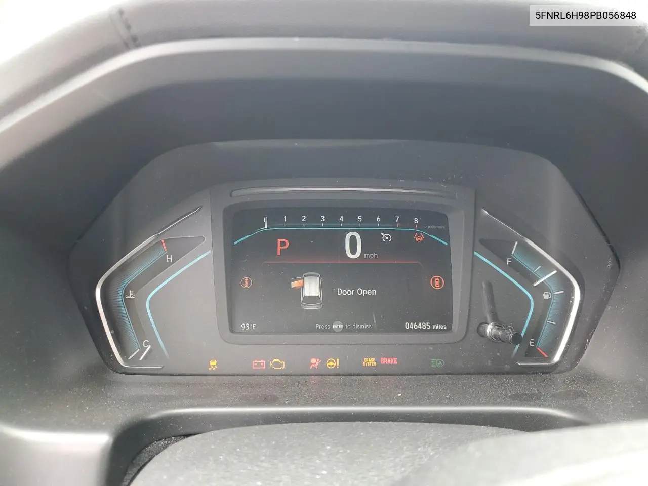 2023 Honda Odyssey Elite VIN: 5FNRL6H98PB056848 Lot: 63215225