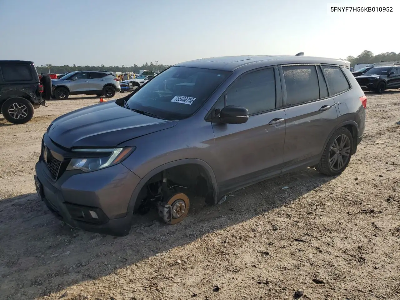 2019 Honda Passport Exl VIN: 5FNYF7H56KB010952 Lot: 55980755