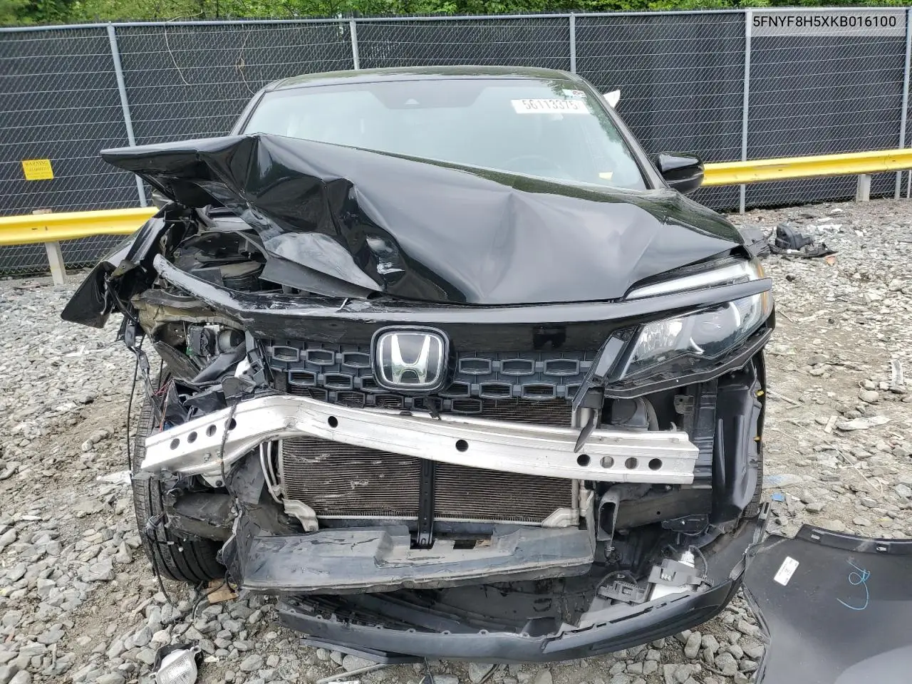 2019 Honda Passport Exl VIN: 5FNYF8H5XKB016100 Lot: 56113375