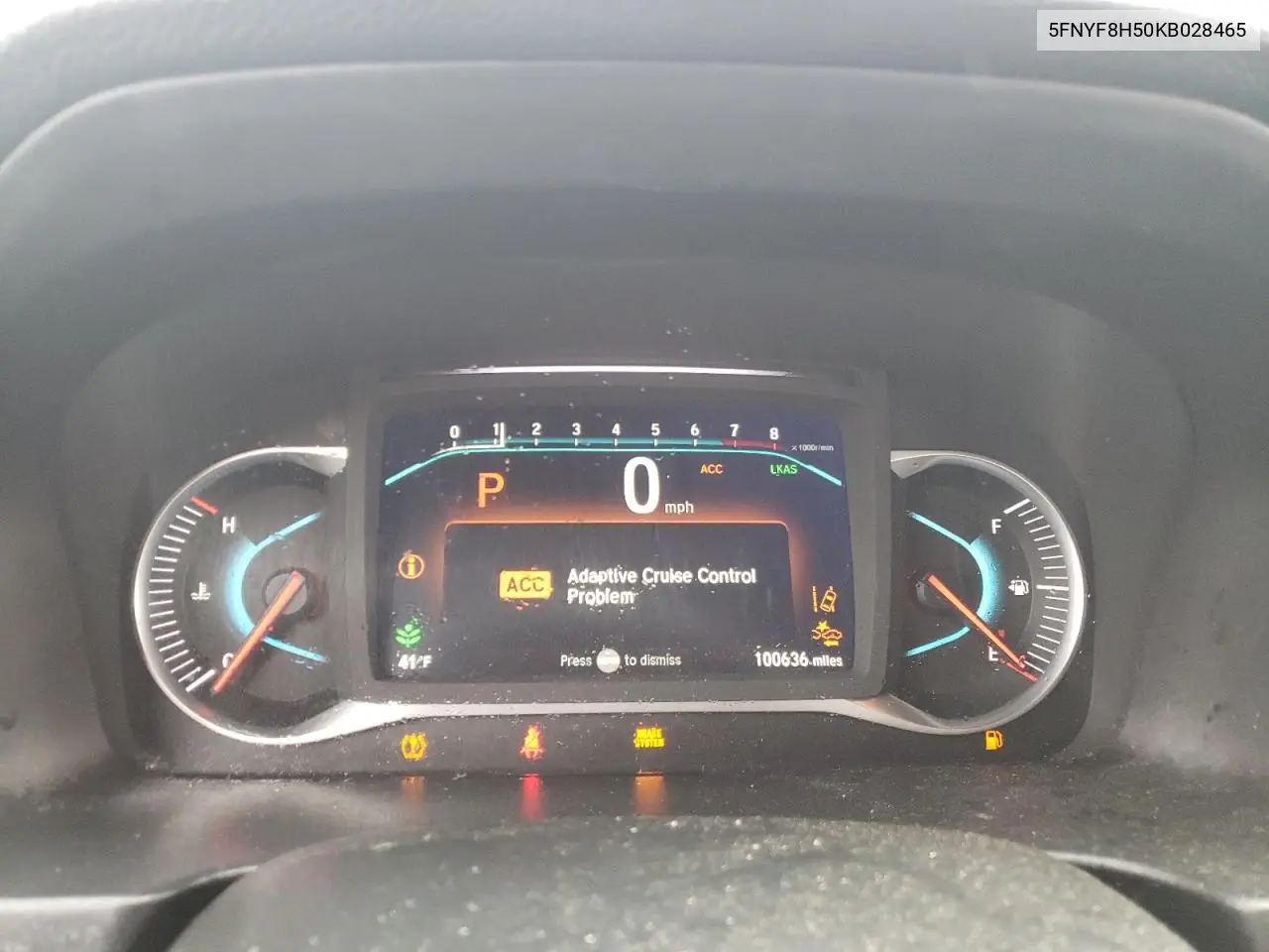 2019 Honda Passport Exl VIN: 5FNYF8H50KB028465 Lot: 56160545