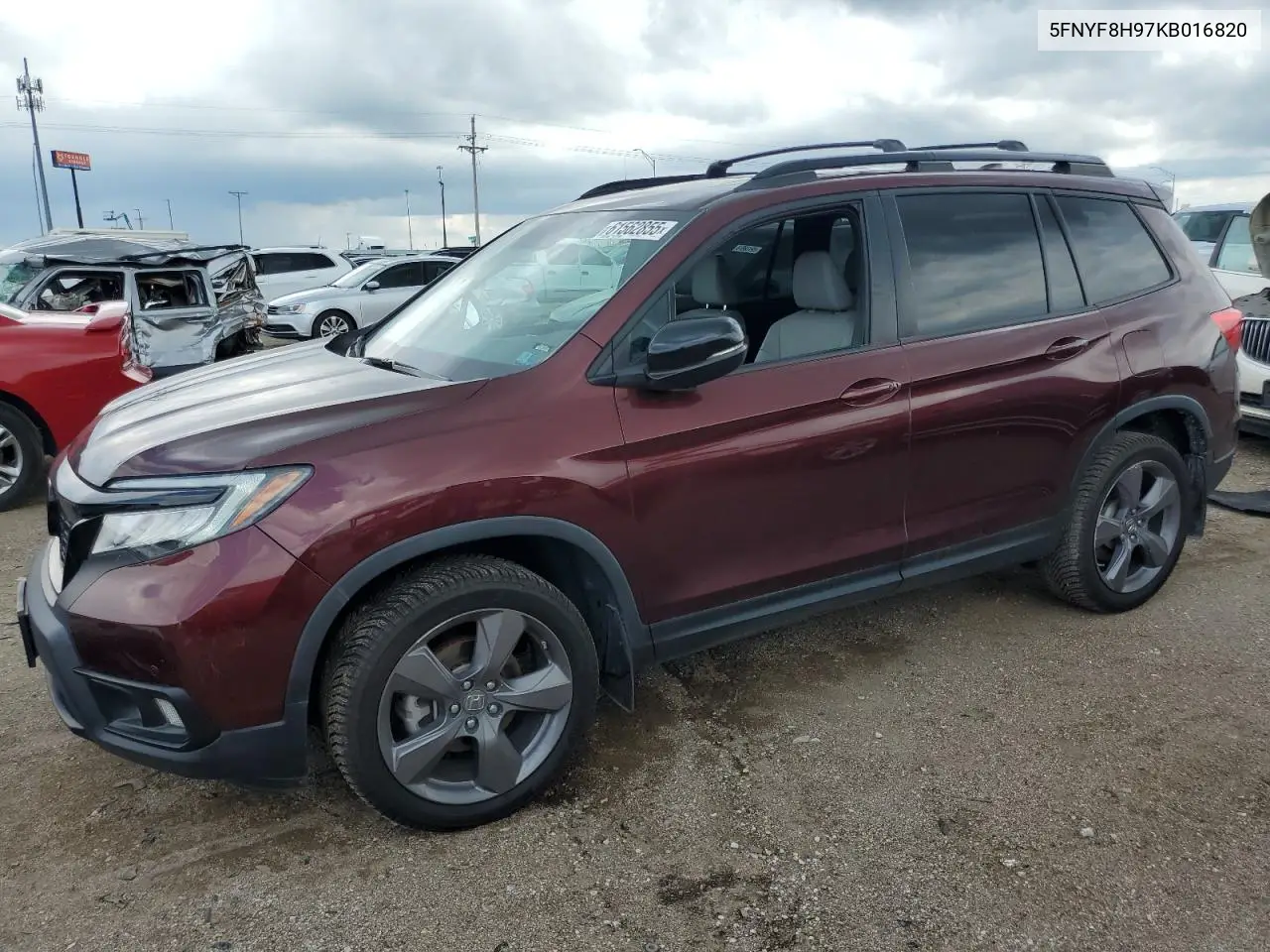 2019 Honda Passport Touring VIN: 5FNYF8H97KB016820 Lot: 61562855