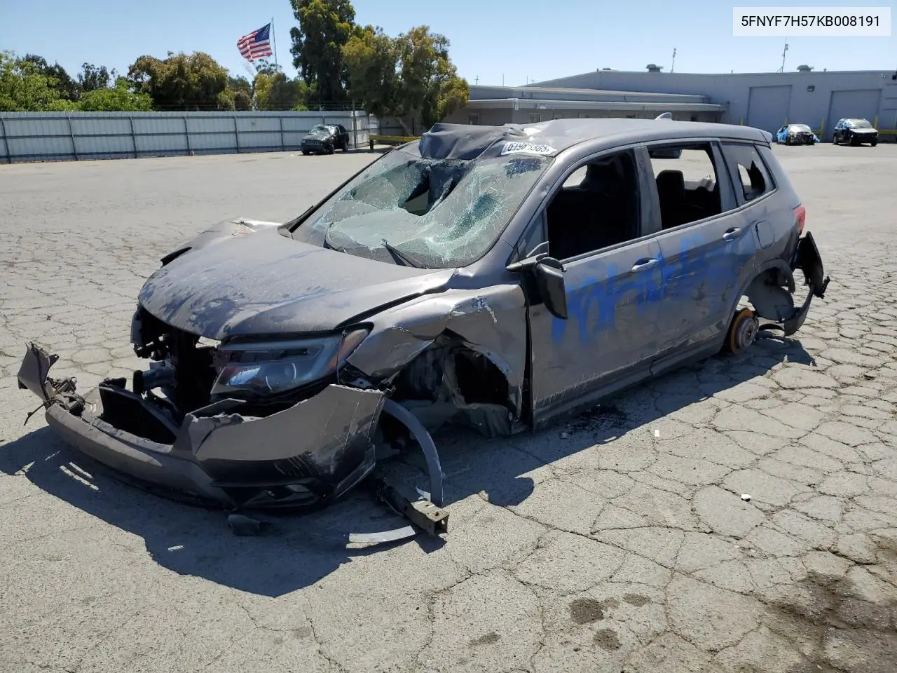 2019 Honda Passport Exl VIN: 5FNYF7H57KB008191 Lot: 61985565