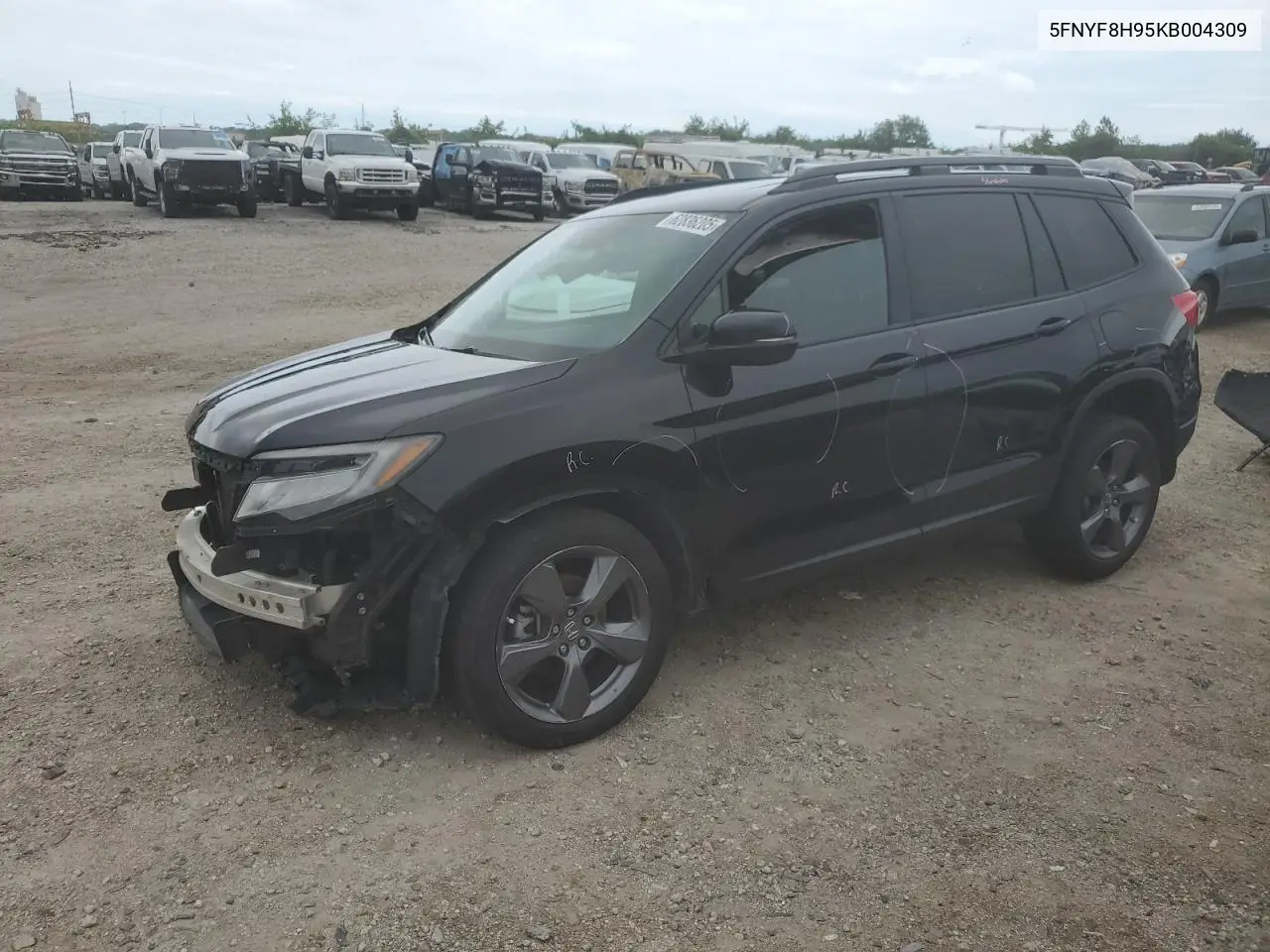 2019 Honda Passport Touring VIN: 5FNYF8H95KB004309 Lot: 62836205