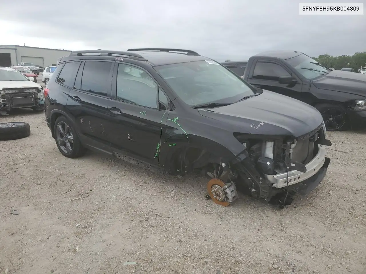 2019 Honda Passport Touring VIN: 5FNYF8H95KB004309 Lot: 62836205