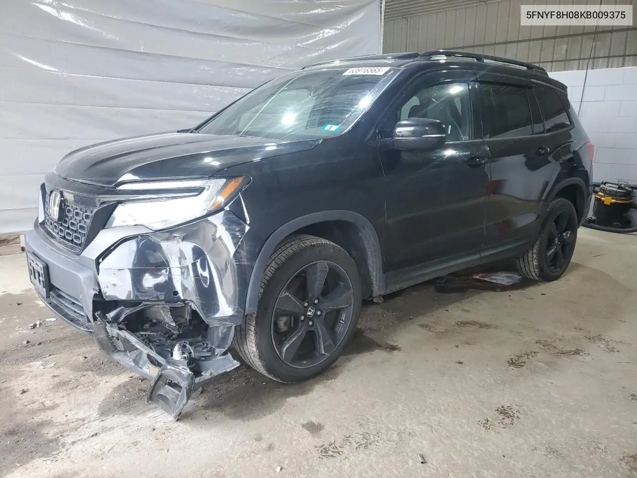2019 Honda Passport Elite VIN: 5FNYF8H08KB009375 Lot: 63916565