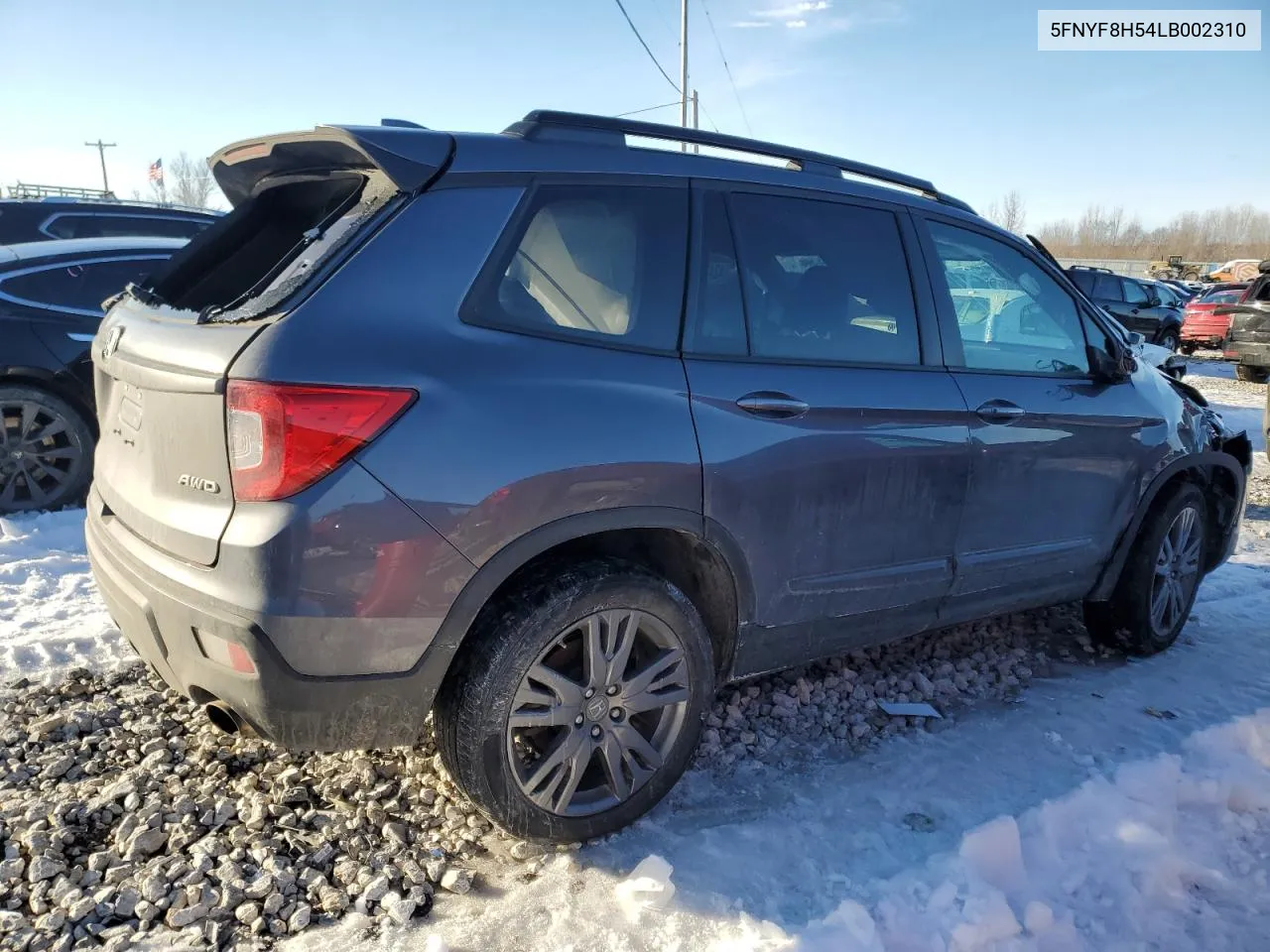 2020 Honda Passport Exl VIN: 5FNYF8H54LB002310 Lot: 42425915