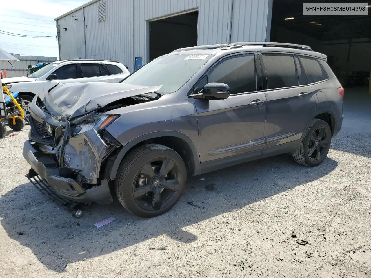 2021 Honda Passport Elite VIN: 5FNYF8H08MB014398 Lot: 50499375