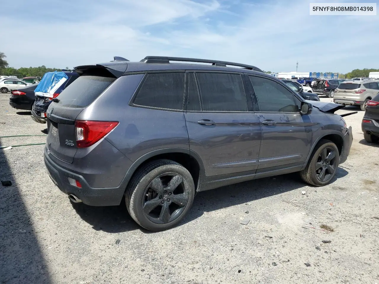 2021 Honda Passport Elite VIN: 5FNYF8H08MB014398 Lot: 50499375