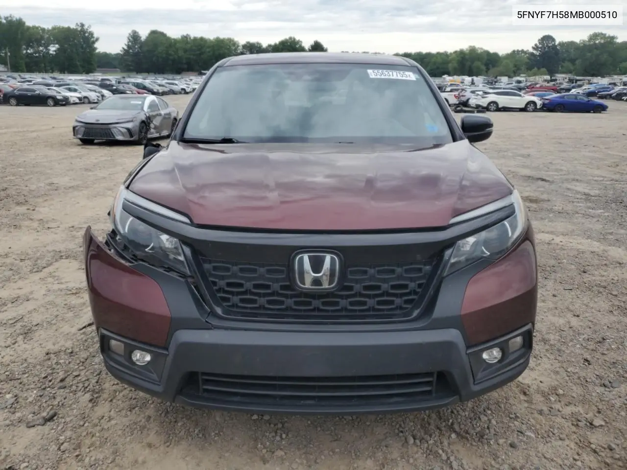 2021 Honda Passport Exl VIN: 5FNYF7H58MB000510 Lot: 55637755