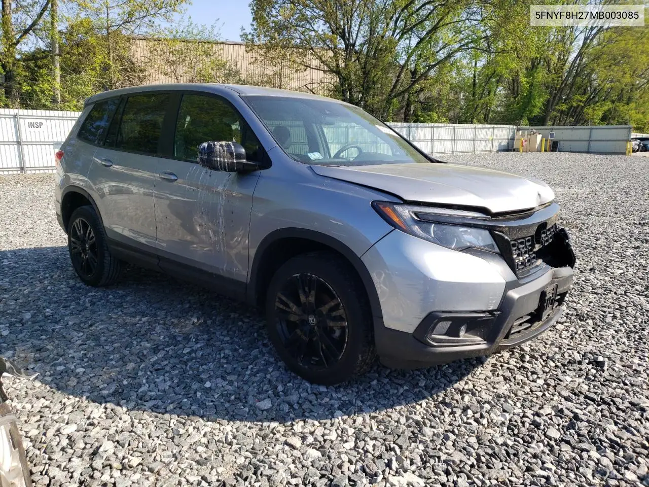 2021 Honda Passport Sport VIN: 5FNYF8H27MB003085 Lot: 56134215