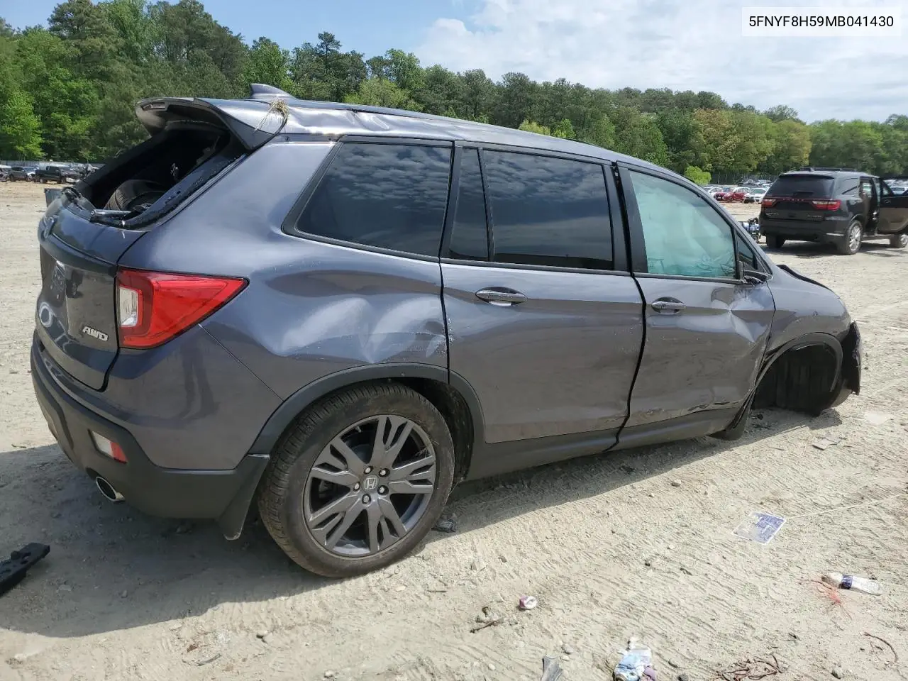 2021 Honda Passport Exl VIN: 5FNYF8H59MB041430 Lot: 56387105