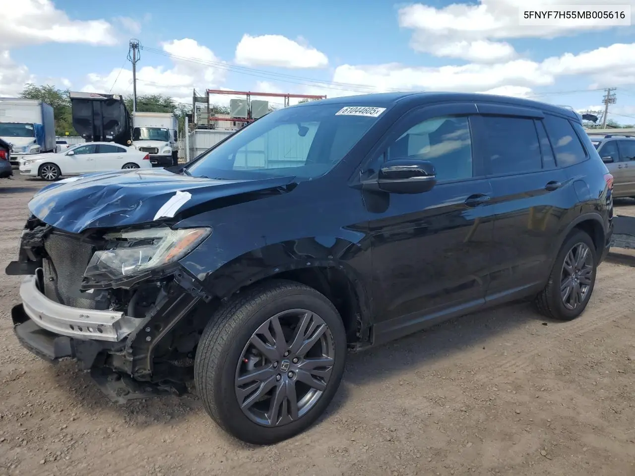 2021 Honda Passport Exl VIN: 5FNYF7H55MB005616 Lot: 61044605