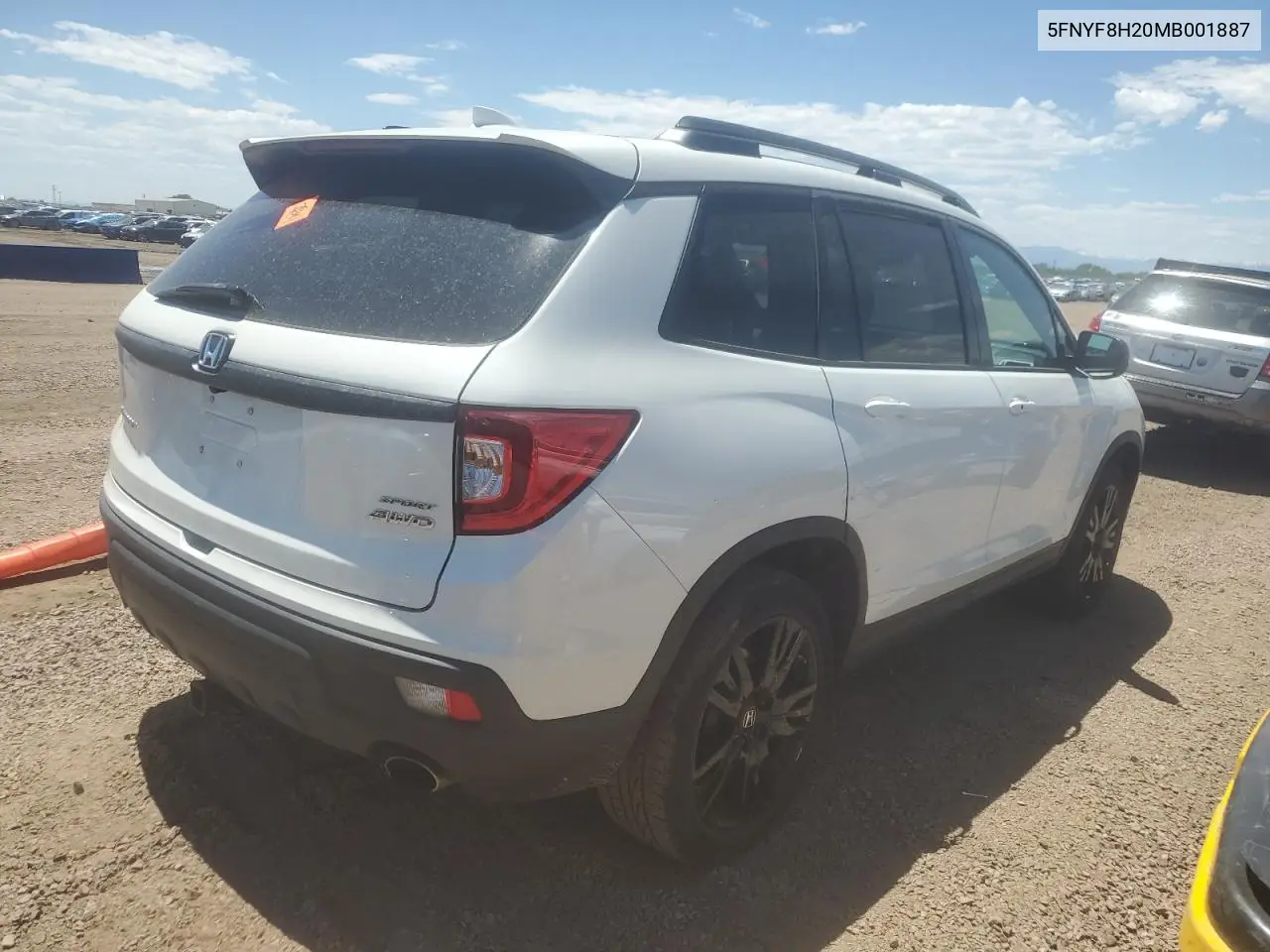 2021 Honda Passport Sport VIN: 5FNYF8H20MB001887 Lot: 61864465