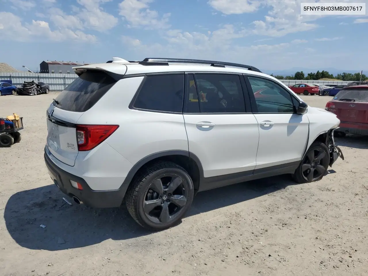 2021 Honda Passport Elite VIN: 5FNYF8H03MB007617 Lot: 63036345
