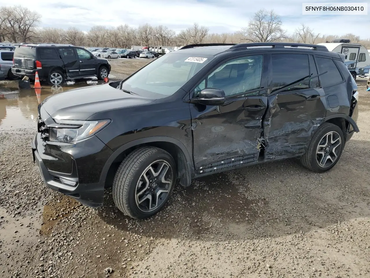 2022 Honda Passport Elite VIN: 5FNYF8H06NB030410 Lot: 47315405