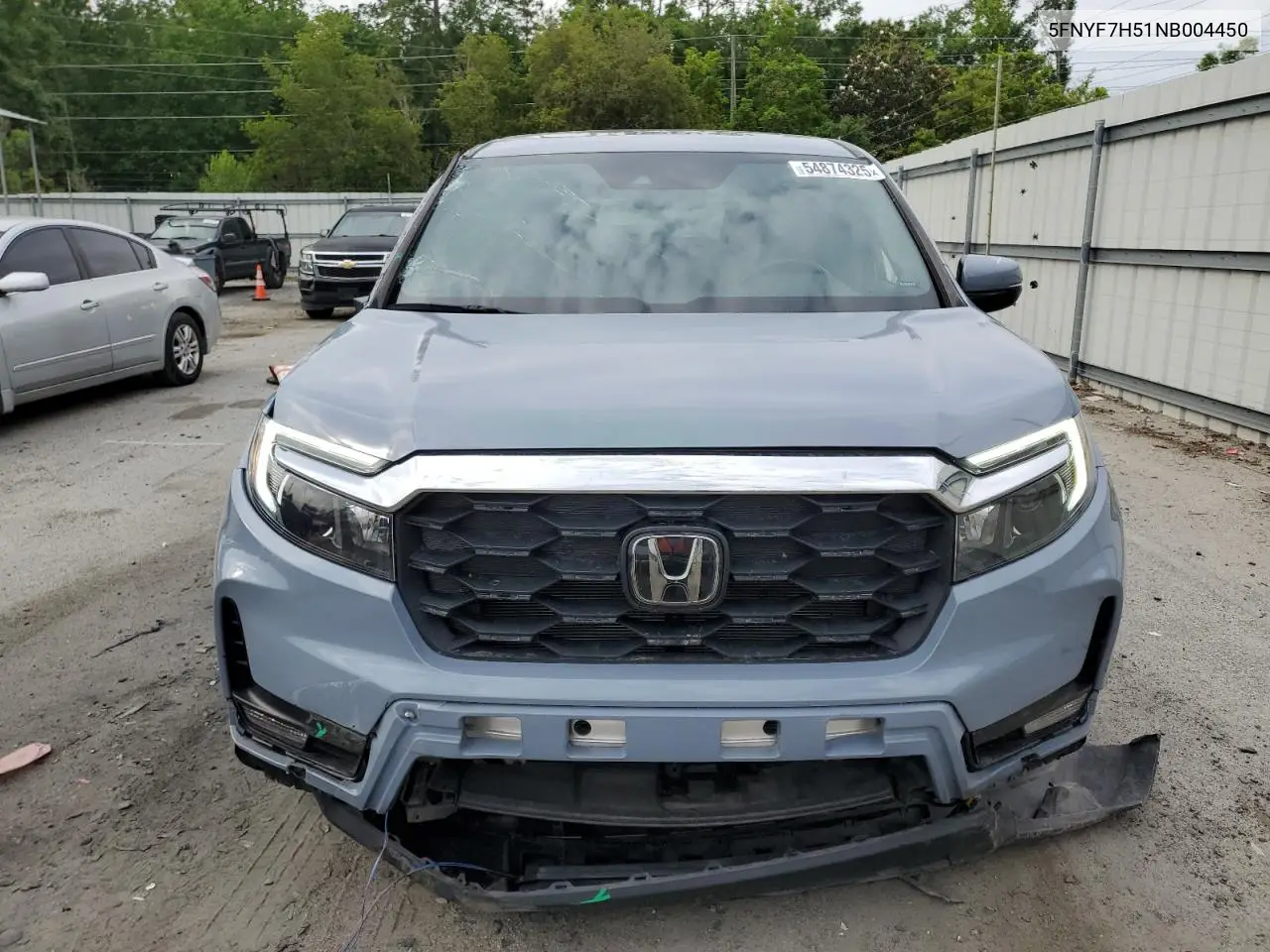 2022 Honda Passport Exl VIN: 5FNYF7H51NB004450 Lot: 54874325