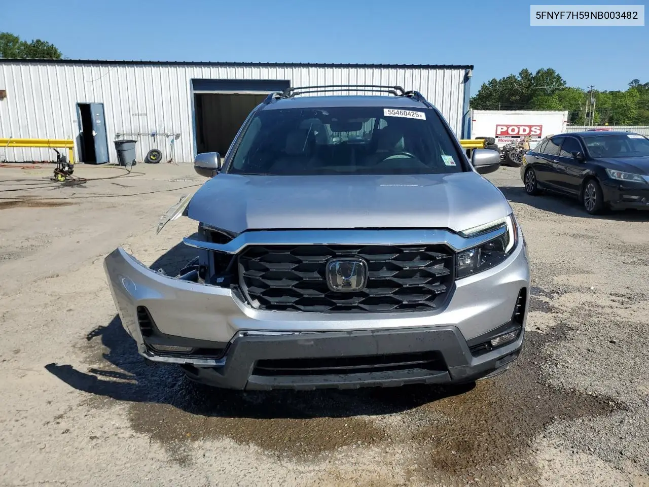 2022 Honda Passport Exl VIN: 5FNYF7H59NB003482 Lot: 55460425