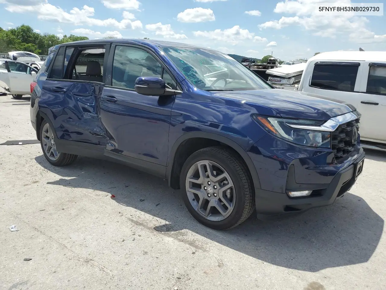 2022 Honda Passport Exl VIN: 5FNYF8H53NB029730 Lot: 55752915