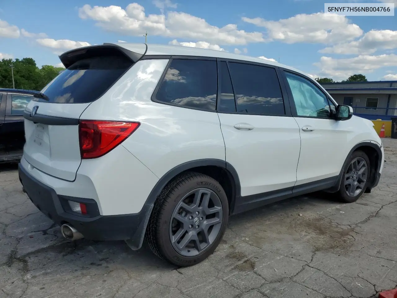 2022 Honda Passport Exl VIN: 5FNYF7H56NB004766 Lot: 56058495