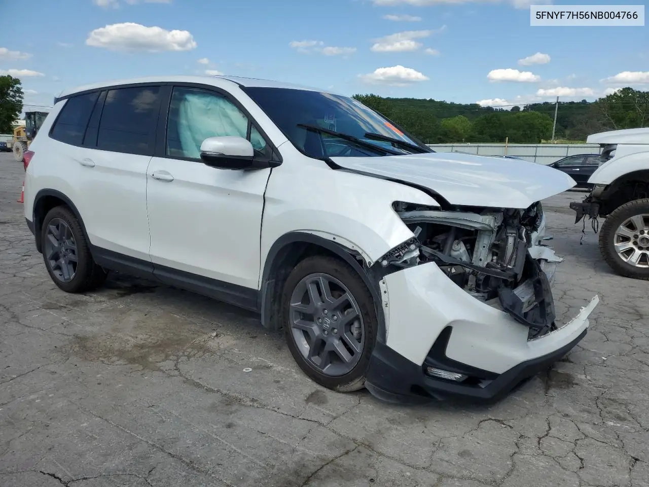 2022 Honda Passport Exl VIN: 5FNYF7H56NB004766 Lot: 56058495