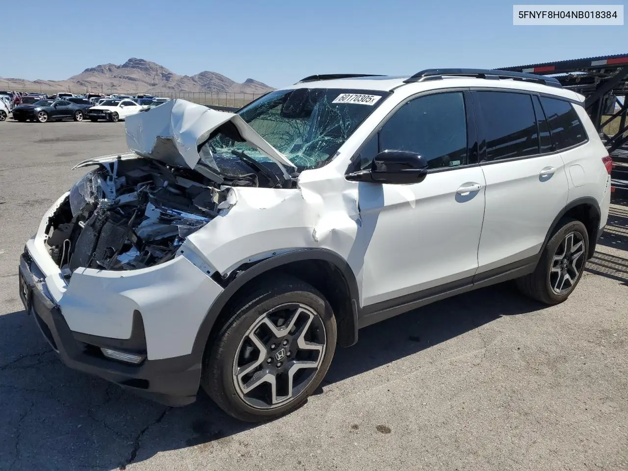2022 Honda Passport Elite VIN: 5FNYF8H04NB018384 Lot: 60170305