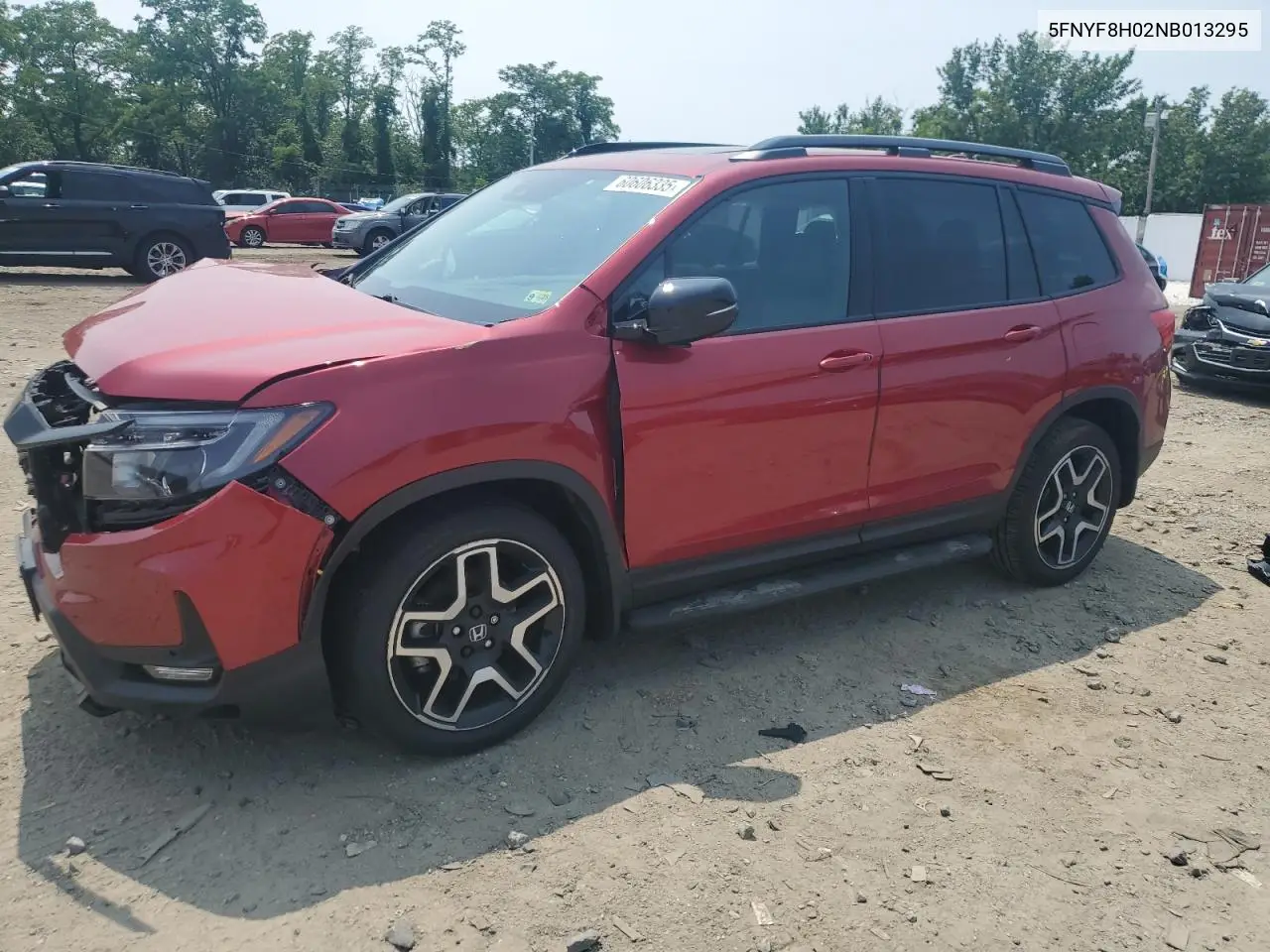 2022 Honda Passport Elite VIN: 5FNYF8H02NB013295 Lot: 60606335