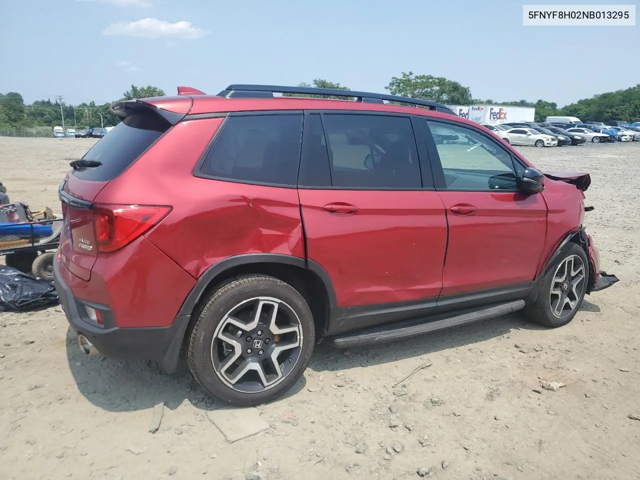 2022 Honda Passport Elite VIN: 5FNYF8H02NB013295 Lot: 60606335