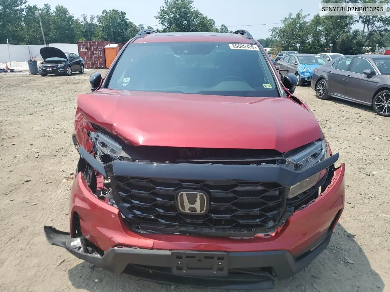 2022 Honda Passport Elite VIN: 5FNYF8H02NB013295 Lot: 60606335