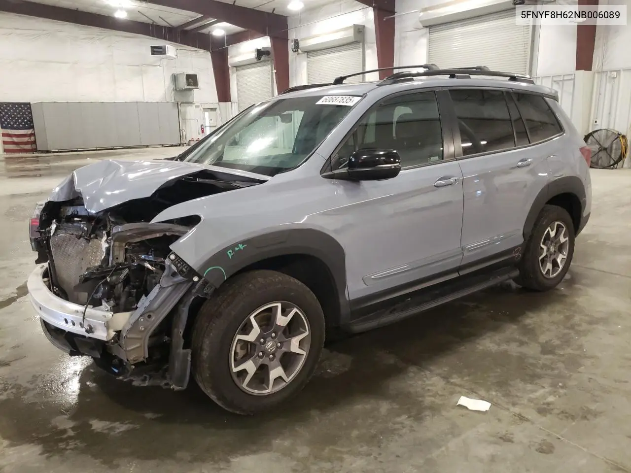 2022 Honda Passport Trail Sport VIN: 5FNYF8H62NB006089 Lot: 60687835
