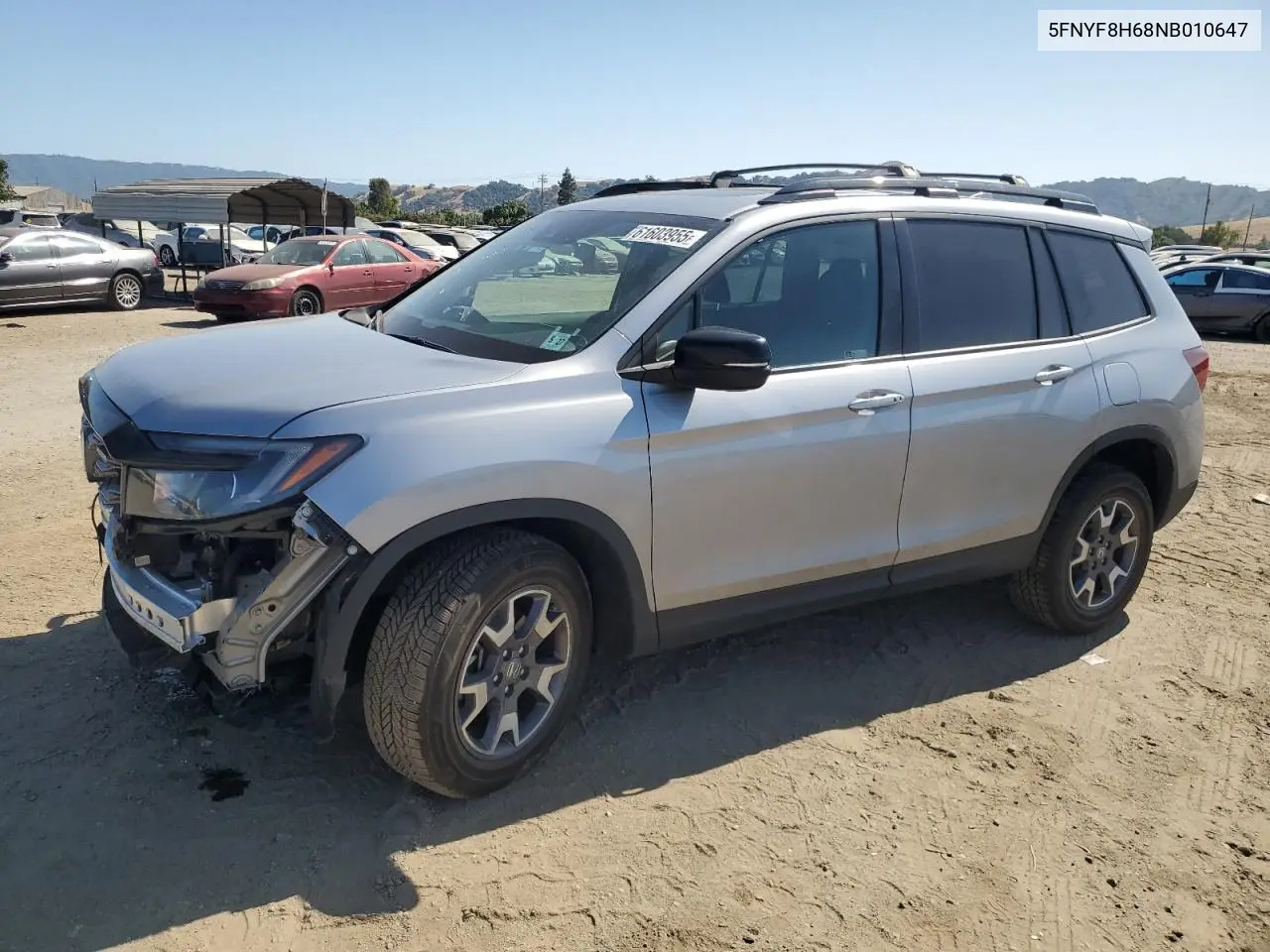 2022 Honda Passport Trail Sport VIN: 5FNYF8H68NB010647 Lot: 61603955