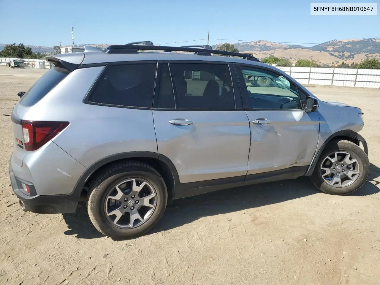 2022 Honda Passport Trail Sport VIN: 5FNYF8H68NB010647 Lot: 61603955