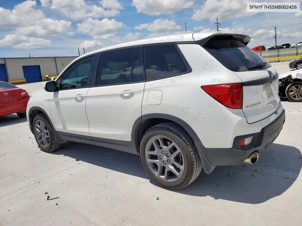 2022 Honda Passport Exl VIN: 5FNYF7H55NB002426 Lot: 62294255