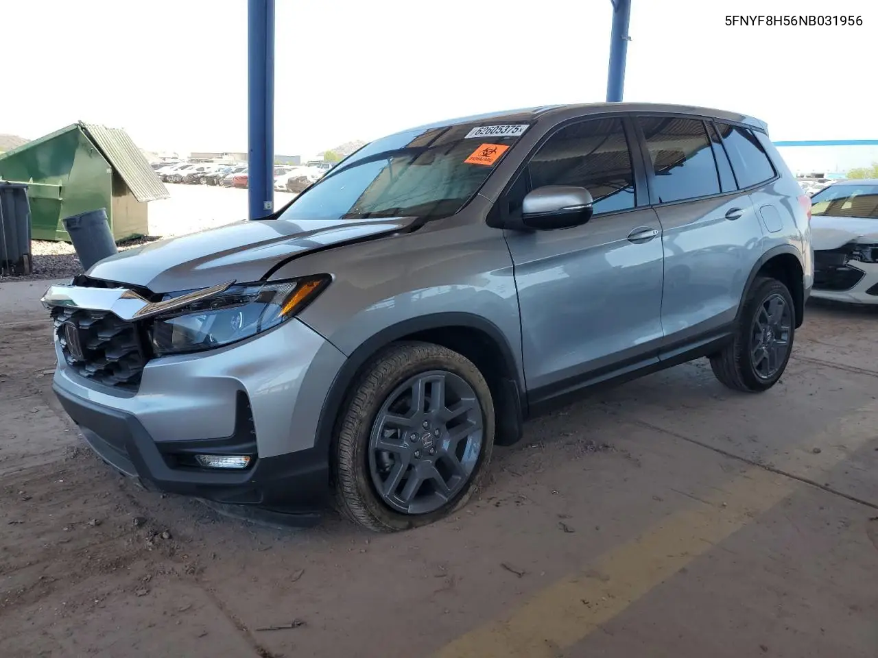 2022 Honda Passport Exl VIN: 5FNYF8H56NB031956 Lot: 62605375